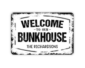 Personalized Welcome To Our Bunkhouse Sign - Custom Metal Wall Art Indoor Or Outdoor