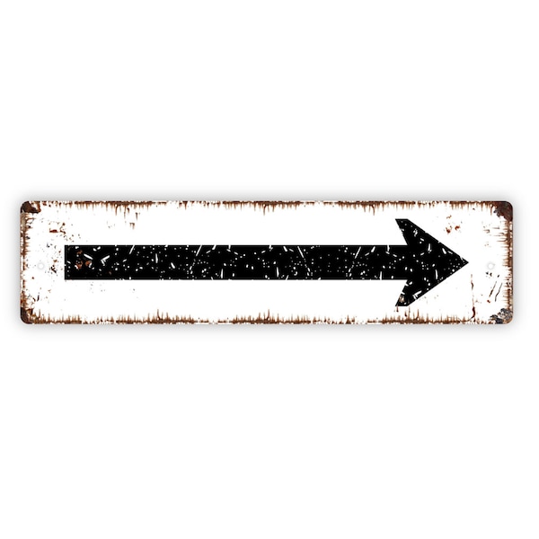 Right Or Left Arrow Sign - Rustic Metal Street Sign or Door Name Plate Plaque