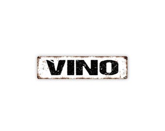 Vino Sign | Wine Bar Kitchen Gift | Italian Inspired Home Decor | Vineyard Cellar Wine Lover Wall Sign