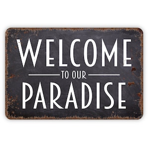 Personalized Family Name Sign ENSA1001628 Welcome To Our Paradise Sign Personalized Family Name Sign ENSA1001628 Welcome To Our Paradise Sign