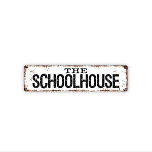 The Schoolhouse Sign | Classroom Wall Art | Homeschool Learning Room Decor | Vintage Education School Room Door Sign