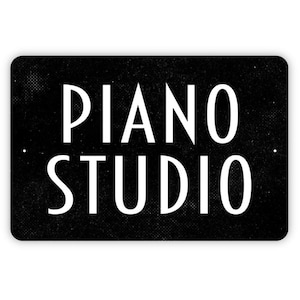 Piano Studio Sign | Music Teacher Wall Sign for Lessons or Home Studio | Rustic Farmhouse Metal Sign or Vinyl Sticker for Music Room