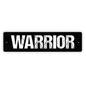 Warrior Sign | Strength Motivation Wall Art | Faith Focus Mindset Decor | Prayer Room Office Gym Inspirational Sign image 4