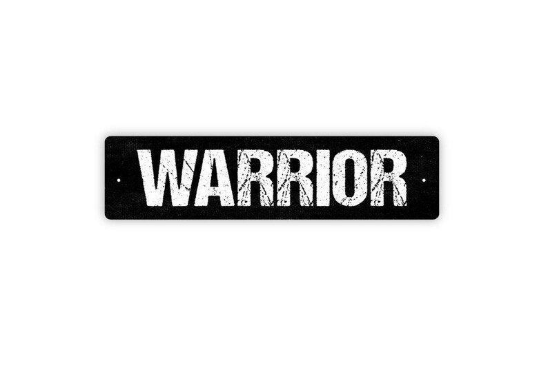Warrior Sign | Strength Motivation Wall Art | Faith Focus Mindset Decor | Prayer Room Office Gym Inspirational Sign image 4