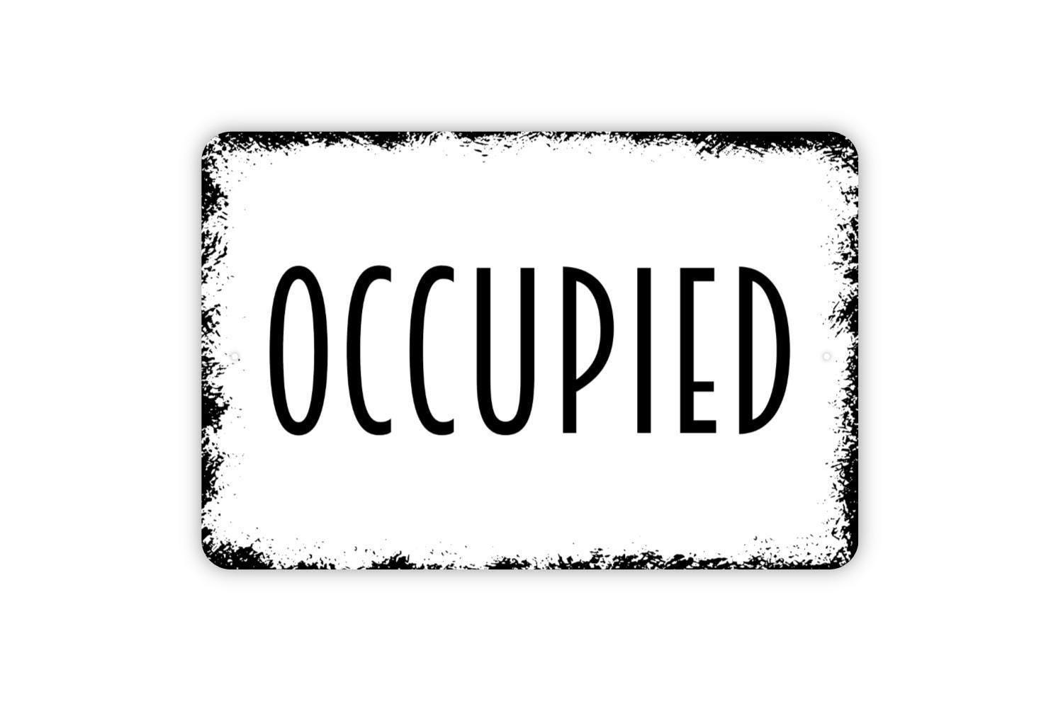 Occupied Sign, Metal Sign, Farmhouse Contemporary Modern Wall Metal ...