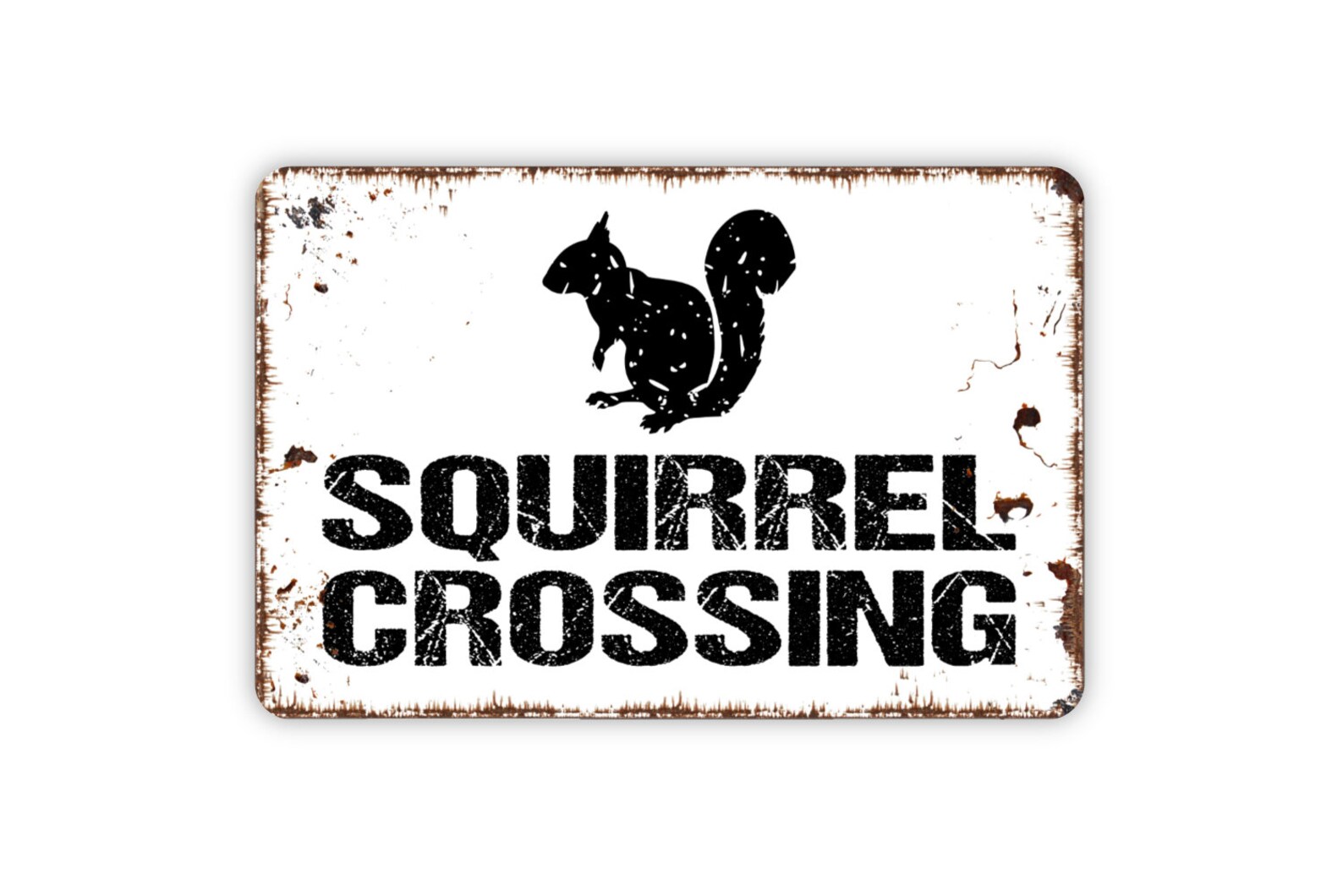 Squirrel Crossing Sign Funny Custom Modern Wall Metal With | Etsy