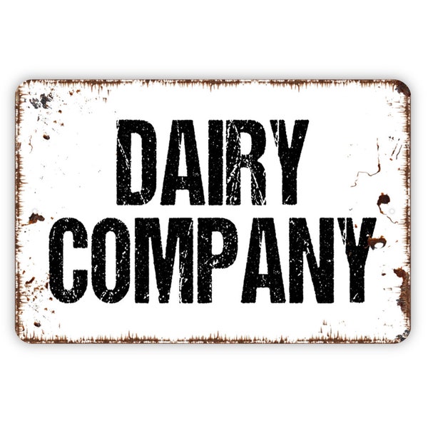 Dairy Company Sign, Metal Sign, Farmhouse Contemporary Modern Wall Metal Sign