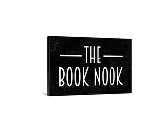 The Book Nook Sign | Cozy Reading Corner Wall Decor | Library Reading Room Entry Sign | Book Lover Home Art | Metal Or Magnet Sign