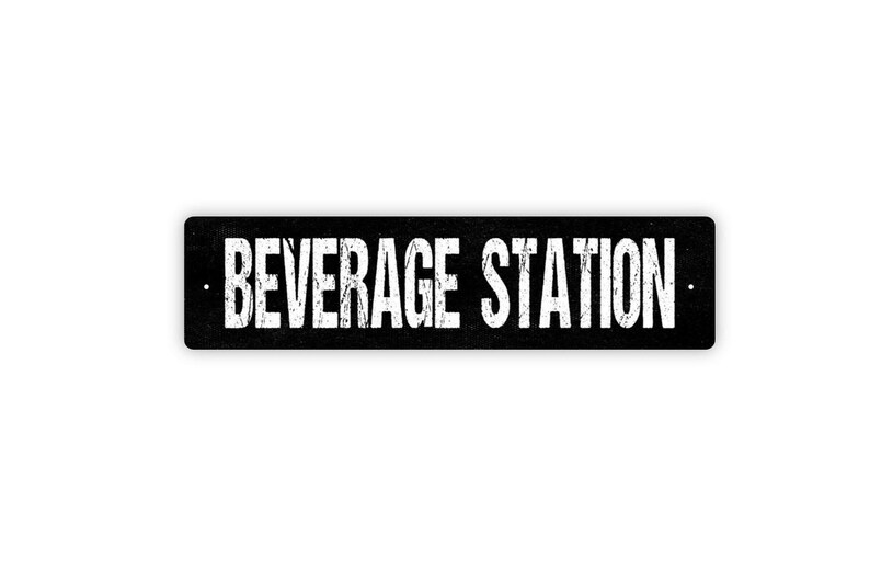 Beverage Station Sign | Metal Drink Station Wall Decor for Kitchen, Coffee Bar, Party, Office, Guest Area, Self Serve Setup afbeelding 4