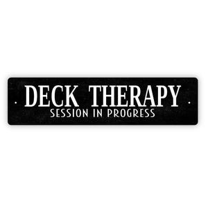 Deck Therapy Session In Progress Sign - Patio Relax Porch Backyard Vinyl Sticker Or  Street Metal Sign or Door Name Plate Plaque