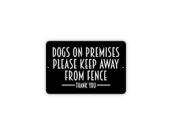 Letrero de advertencia para perros en la propiedad / Letrero de seguridad para perros / Decoración para la seguridad de la propiedad privada / Letrero de metal o imán de regalo