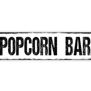 Popcorn Bar Sign - Movie Night Party Wall Decor - Wedding Snack Table Gift - Metal Sign image 5
