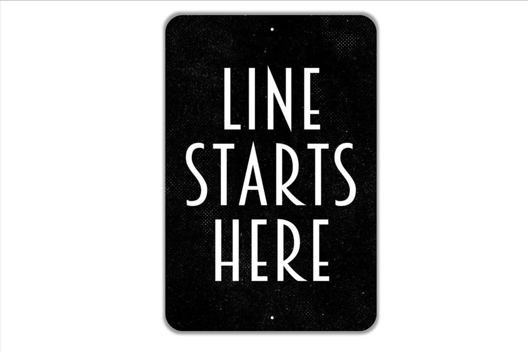 Line Start Here Vertical Sign, Queue Direction Wall Art, Business ...