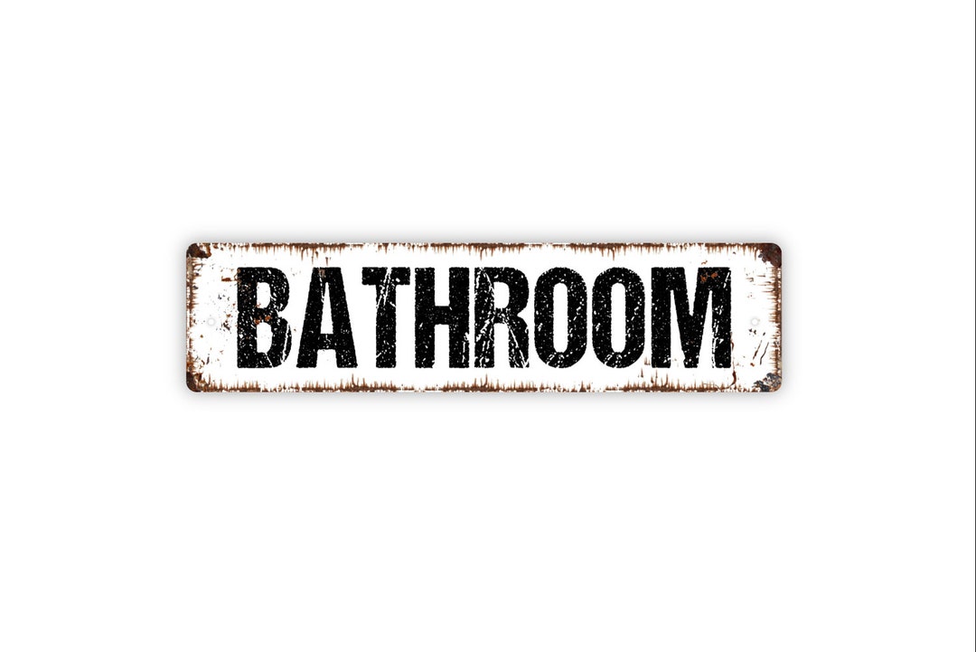 Bathroom Sign Rustic Metal Street Sign or Door Name Plate - Etsy