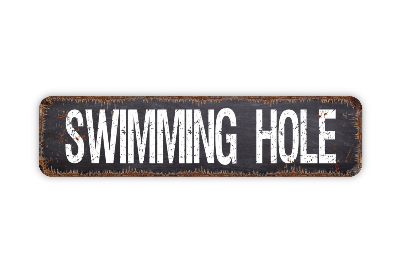 Swimming Hole Metal Sign Farmhouse Custom Rustic Street Sign Etsy