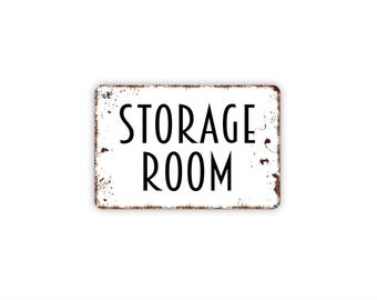 Storage Room Sign - Utility Closet Garage Wall Decor - Office or Home Organization Metal Sign & Magnet Gift