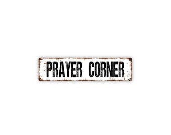 Prayer Corner Sign | Faith Gift | Home Devotion Spiritual Decor | Quiet Reflection Prayer Space Sign