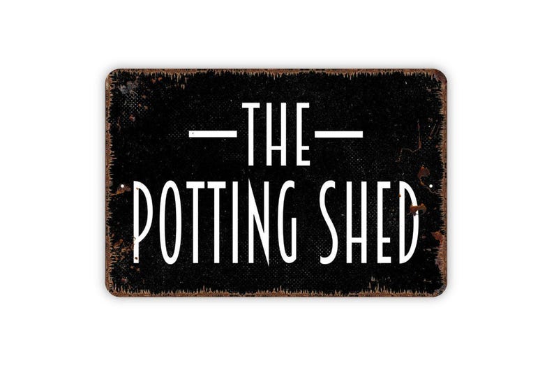 The Potting Shed Sign | Garden Wall Decor for Greenhouse Shed Outdoor | Metal Sign or Magnet Gift Room Label immagine 6