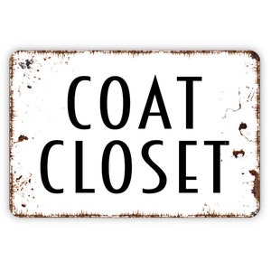 Printable Coat Rack Sign Coat Closet Sign, Metal Sign, Farmhouse Contemporary Modern Wall Metal ...