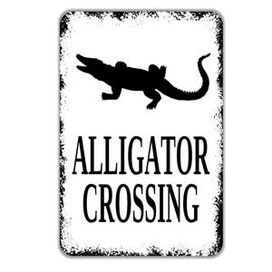 Alligator Crossing Sign - Gator Metal Wall Art - Indoor or Outdoor