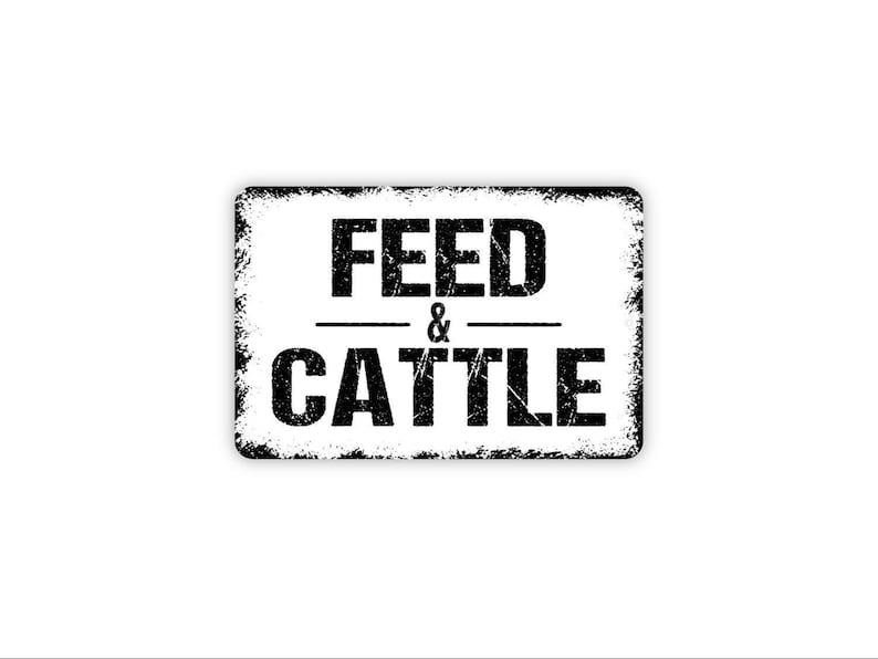 Feed and Cattle Sign | Farm Ranch Wall Decor | Rustic Barn Country Art | Livestock Feed Sign | Metal Sign or Canvas Wall Art image 1
