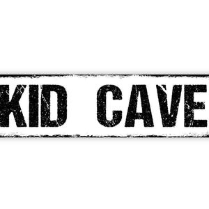 Kid Cave Sign | Metal Wall Decor for Playroom, Bedroom, Game Room, Kids Hangout Space | Fun Kids Only Cave Sign image 6