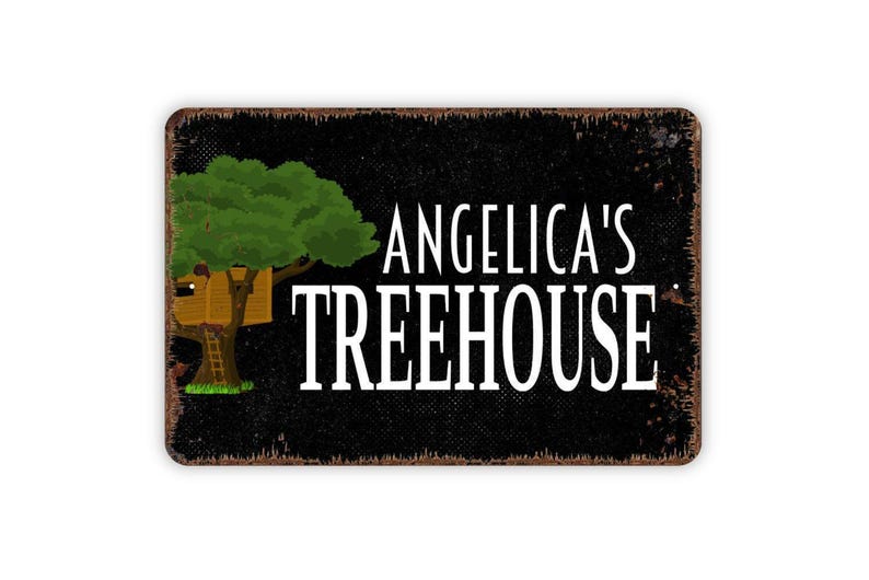 Personalized Treehouse Sign | Custom Outdoor Wall Decor Metal Sign or ...