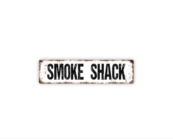 Smoke Shack Sign | BBQ Grill Shed Wall Art | Backyard Smoker Pit Decor | Outdoor Cooking Bar Man Cave Sign