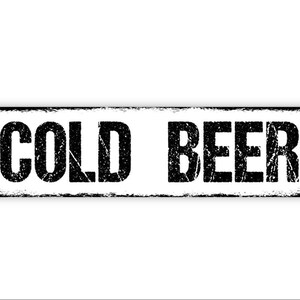 Cold Beer Sign | Metal Bar Wall Decor for Garage, Man Cave, Home Bar, Patio | Ice Cold Beer Drink Station Sign image 5