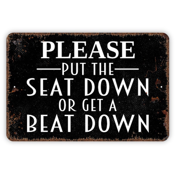 Bathroom Signs to Put Toilet Seat Down Etsy