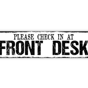 Please Check in at Front Desk Sign - Reception Lobby Office Greeting ...