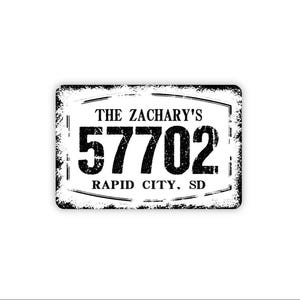 Personalized Zip Code City State Last Name Address Sign | Custom Metal Sign or Magnet | Housewarming Gift | Family Home Wall Decor