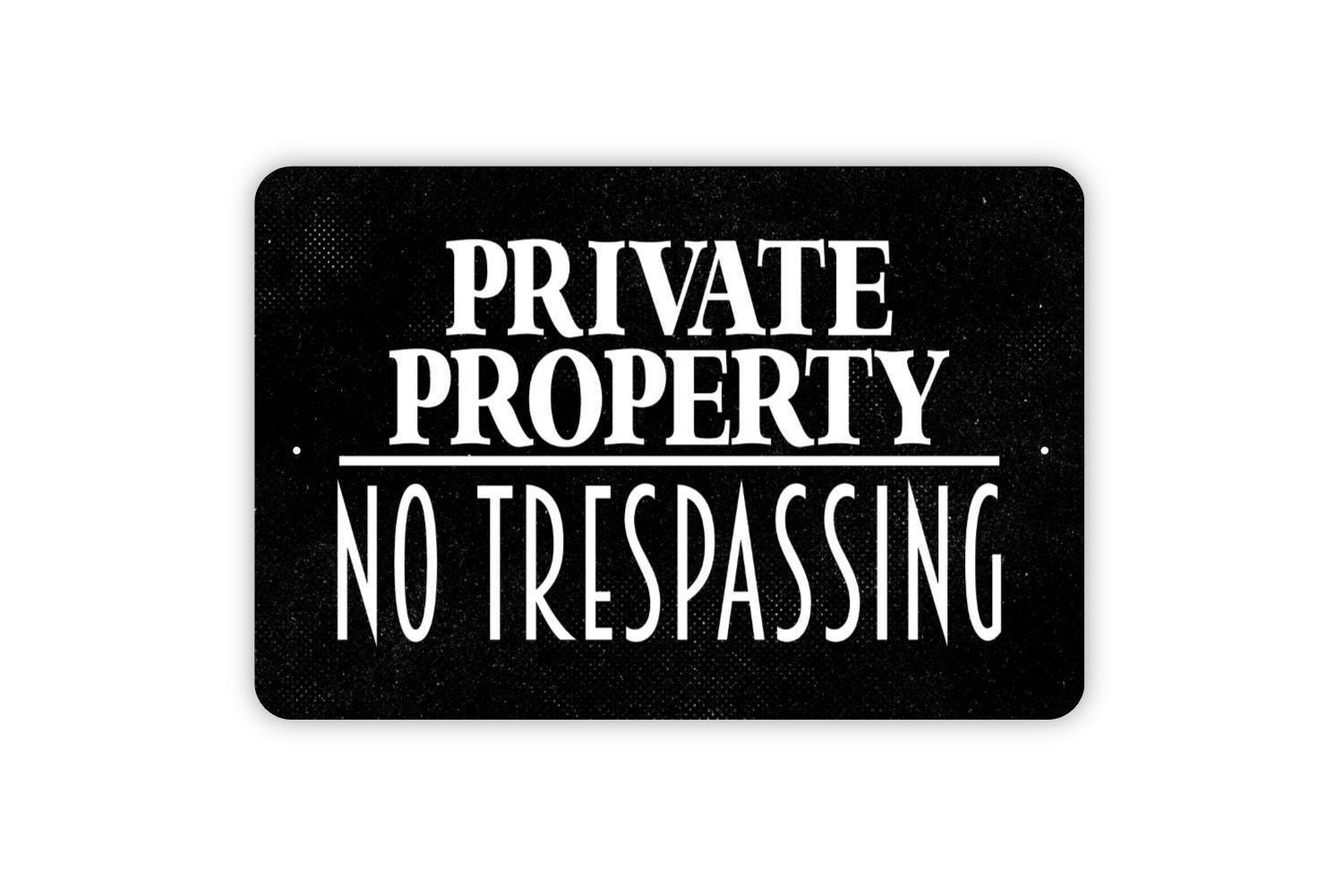 Panneau d'interdiction d'accès pour propriété privée - Décoration murale en métal pour intérieur ou extérieur