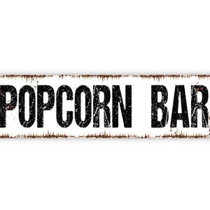 Popcorn Bar Sign - Movie Night Party Wall Decor - Wedding Snack Table Gift - Metal Sign image 6