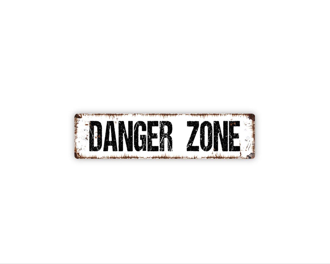 Danger Zone Sign | Metal Warning Wall Decor for Garage, Workshop, Man ...