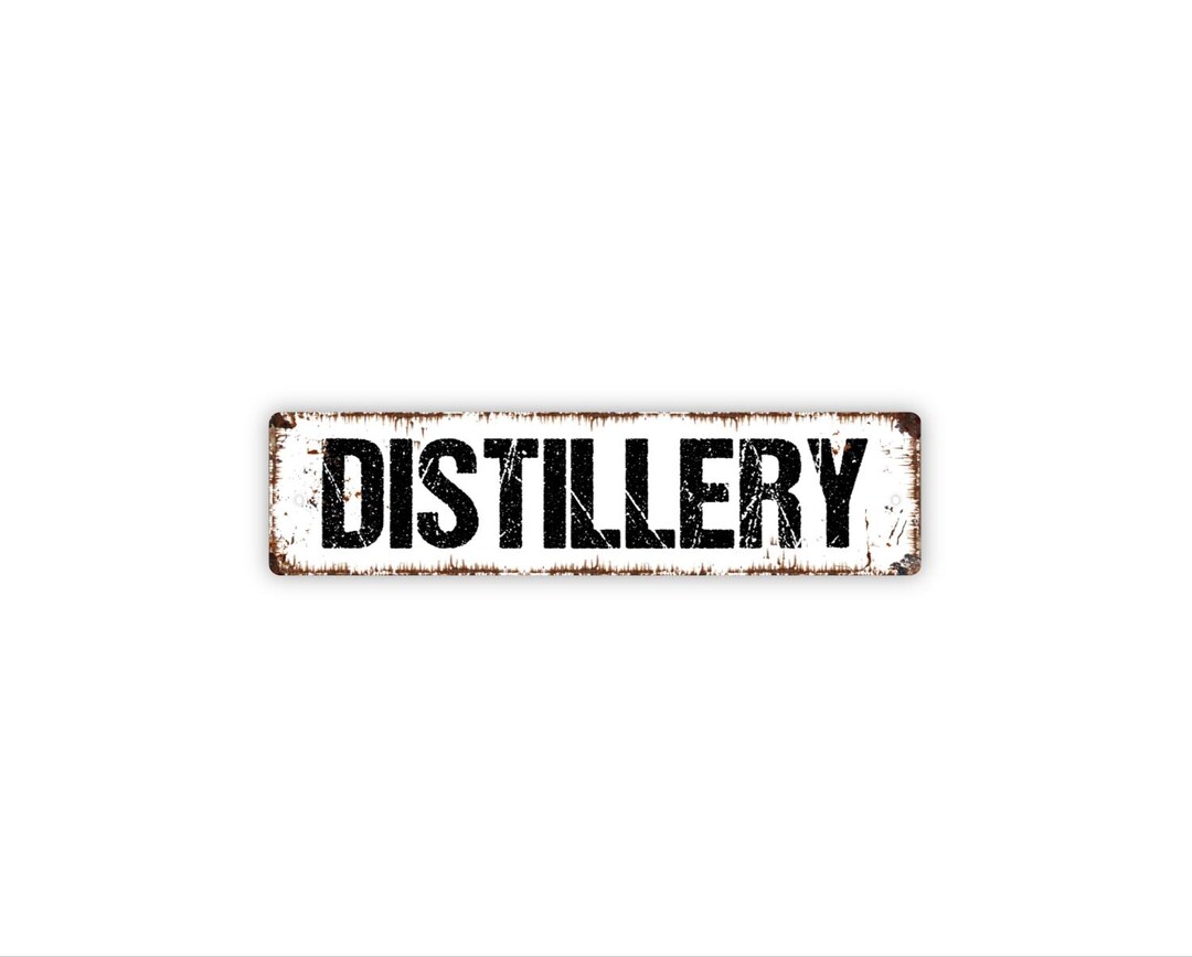 Distillery Sign | Metal Bar Wall Decor for Home Bar, Whiskey Room ...