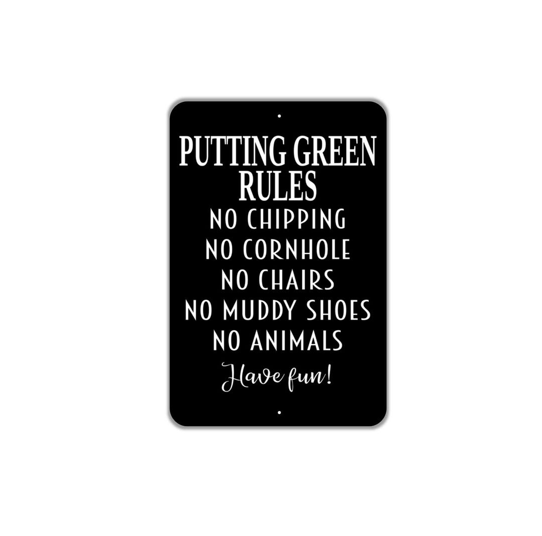 Practice Putting Area. Sign Personalized Putting Green Rules Sign Backyard Golf Decor Golf ...