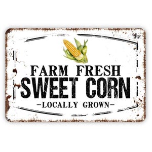Farm Fresh Sweet Corn Locally Grown Sign – Farmers Market Vegetable ...