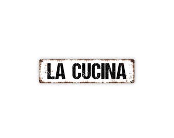 La Cucina Sign | Metal Italian Kitchen Wall Decor for Home, Dining Room, Farmhouse, Restaurant | Italian Kitchen Name Sign