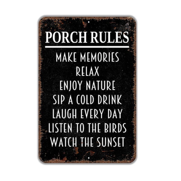 Porch Rules Sign - Etsy