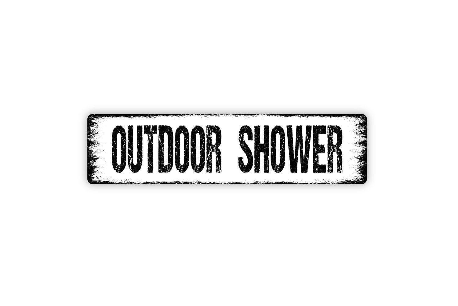 Outdoor Shower Sign | Beach House Pool Shower Decor | Backyard Rinse ...