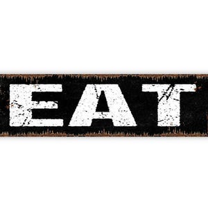 Eat Sign | Farmhouse Kitchen Wall Decor | Metal Sign | Rustic Dining Room Art | Modern Home Sign | Breakfast Nook Accent image 4
