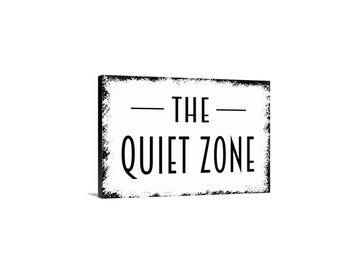 The Quiet Zone Sign | Office Classroom Library Noise Control Wall Decor | Metal Sign or Magnet Gift for Focused Spaces Home Studio Areas