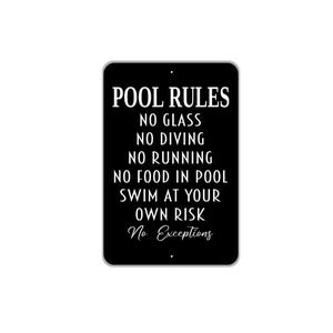 Letrero personalizado con las reglas de la piscina, letrero metálico magnético para el área de la piscina, regalo ideal.