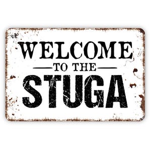 Stuga Decor Welcome to the Stuga Sign - Cabin Cottage Swedish Sweden Metal Indoor ...