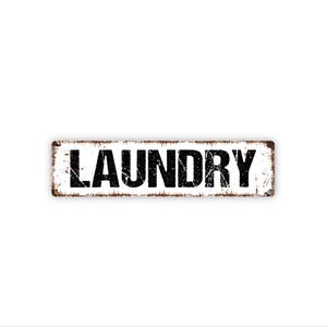 Laundry Sign | Metal Wall Decor for Laundry Room, Mudroom, Utility Room, Home Organization | Simple Clean Laundry Area Sign