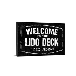 Personalized Welcome To The Lido Deck Sign, Custom Poolside Gift, Cruise Style Outdoor Decor, Metal Or Magnet Art