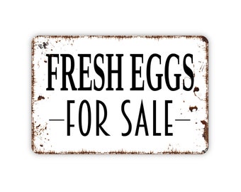 Fresh Eggs For Sale Sign - Farm Fresh Butt Nuggets Chicken or Rooster Kitchen Metal Indoor or Outdoor Wall Art