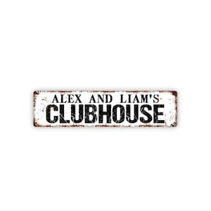 Personalized Clubhouse Sign | Custom Name Gift | Kids Playroom Backyard Hideout Decor | Family Space Sign