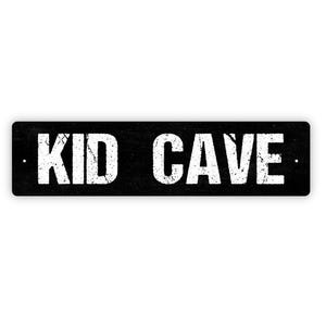 Kid Cave Sign | Metal Wall Decor for Playroom, Bedroom, Game Room, Kids Hangout Space | Fun Kids Only Cave Sign image 4